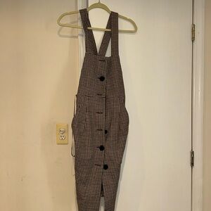 Overall dress gingham print ba&sh company size 2 meaning small and medium